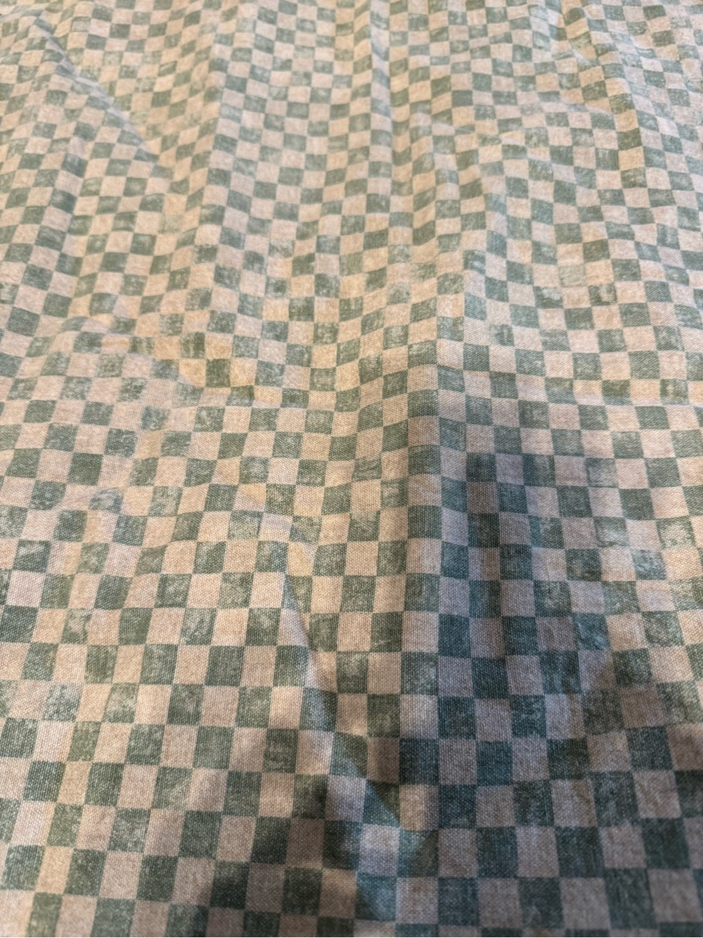 Mill Creek Fabrics Glenwood Checkerboard Fabric- Green and Cream